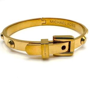Michael Kors Yellow Gold Astor Stud Buckle Bangle Bracelet